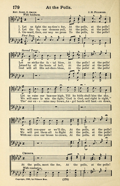 Quartets and Choruses for Men: A Collection of New and Old Gospel Songs to which is added Patriotic, Prohibition and Entertainment Songs page 176