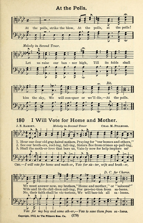 Quartets and Choruses for Men: A Collection of New and Old Gospel Songs to which is added Patriotic, Prohibition and Entertainment Songs page 177