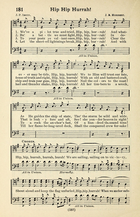 Quartets and Choruses for Men: A Collection of New and Old Gospel Songs to which is added Patriotic, Prohibition and Entertainment Songs page 178