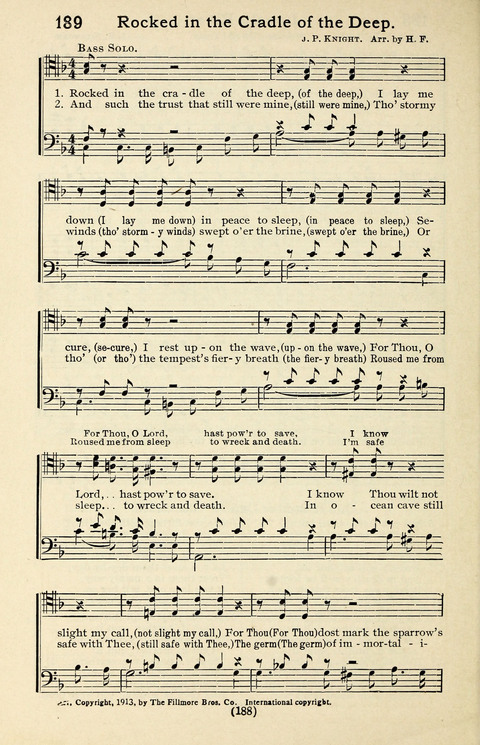 Quartets and Choruses for Men: A Collection of New and Old Gospel Songs to which is added Patriotic, Prohibition and Entertainment Songs page 186
