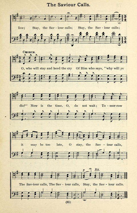 Quartets and Choruses for Men: A Collection of New and Old Gospel Songs to which is added Patriotic, Prohibition and Entertainment Songs page 79