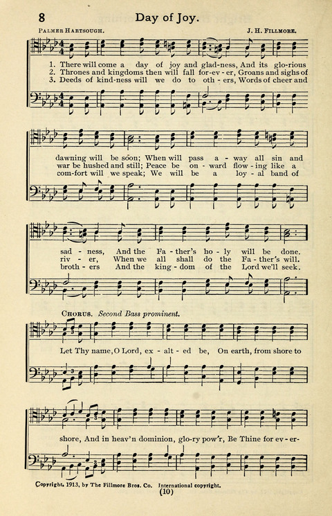 Quartets and Choruses for Men: A Collection of New and Old Gospel Songs to which is added Patriotic, Prohibition and Entertainment Songs page 8
