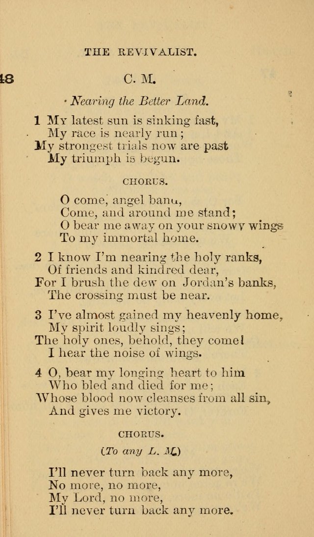 The Revivalist: Containing One Hundred Choice Revival Hymns, and One Hundred and Twenty-five Choruses: Designed for Use On Revival Occasions. (1st ed) page 52