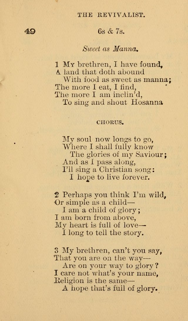 The Revivalist: Containing One Hundred Choice Revival Hymns, and One Hundred and Twenty-five Choruses: Designed for Use On Revival Occasions. (1st ed) page 53