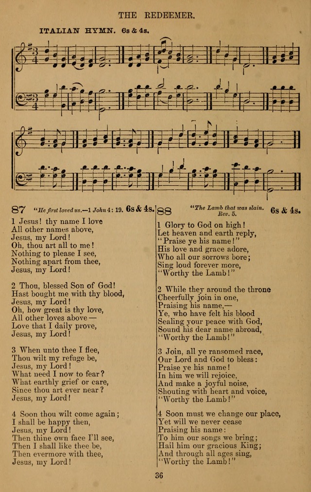 The Reformed Church Hymnal: with tunes page 36