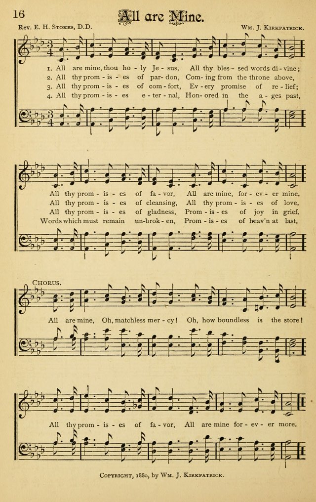 The Royal Fountain No. 3: sacred songs and hymns for use in Sabbath-school or prayer meeting page 16