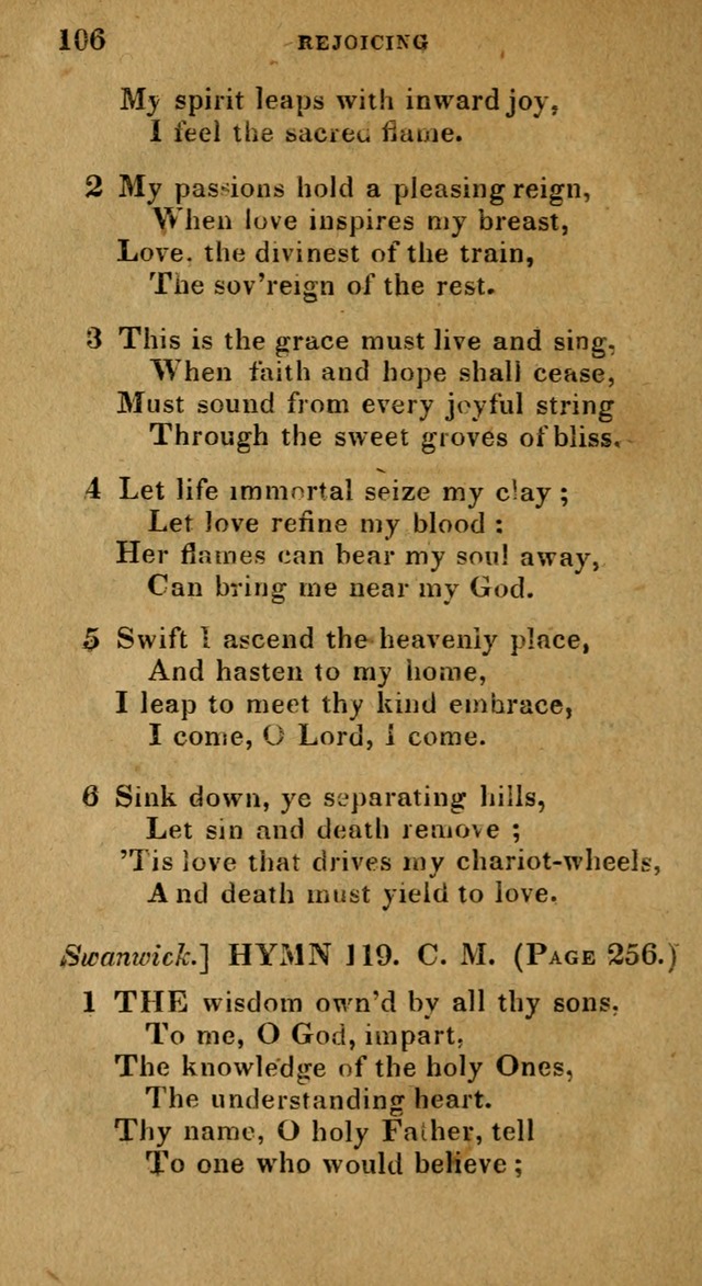 The Reformed Methodist Pocket Hymnal: Revised: collected from various authors. Designed for the worship of God in all Christian churches. page 106