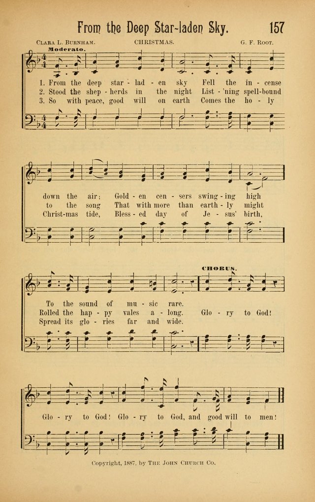 Royal Praise for the Sunday School: a collection of new and selected gospel songs. With a clear and concise course of instruction in the elements of music page 156