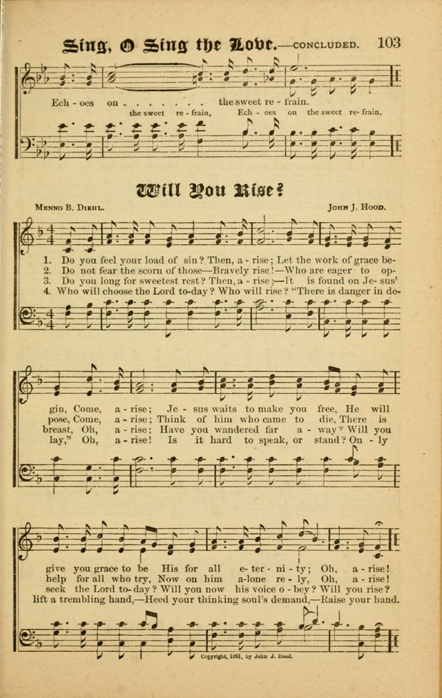Radiant Songs: for use in meetings for Christian worship or work page 103