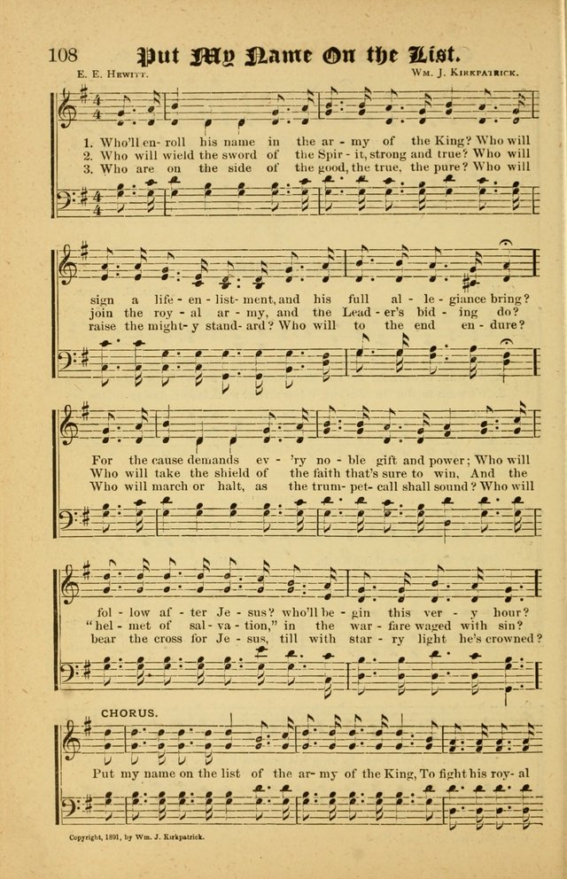 Radiant Songs: for use in meetings for Christian worship or work page 108