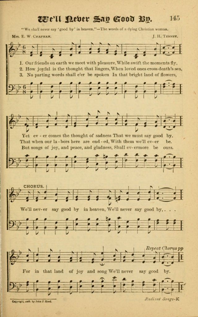 Radiant Songs: for use in meetings for Christian worship or work page 145