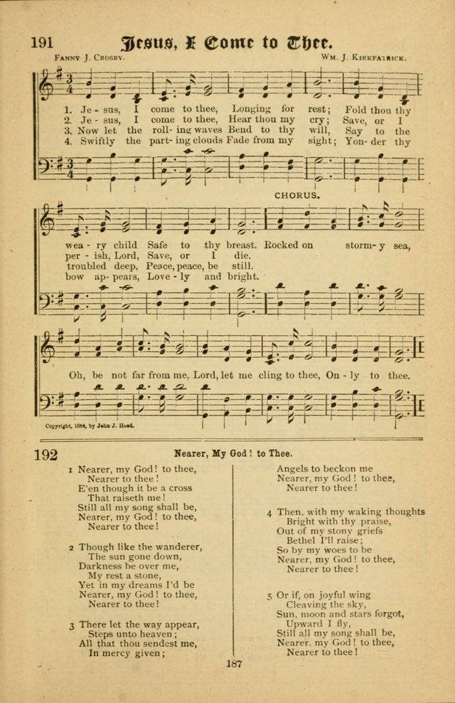 Radiant Songs: for use in meetings for Christian worship or work page 187