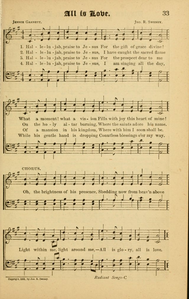 Radiant Songs: for use in meetings for Christian worship or work page 33