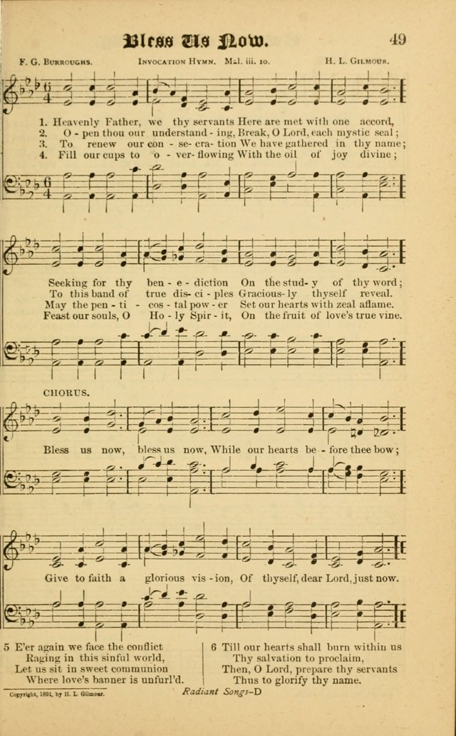 Radiant Songs: for use in meetings for Christian worship or work page 49