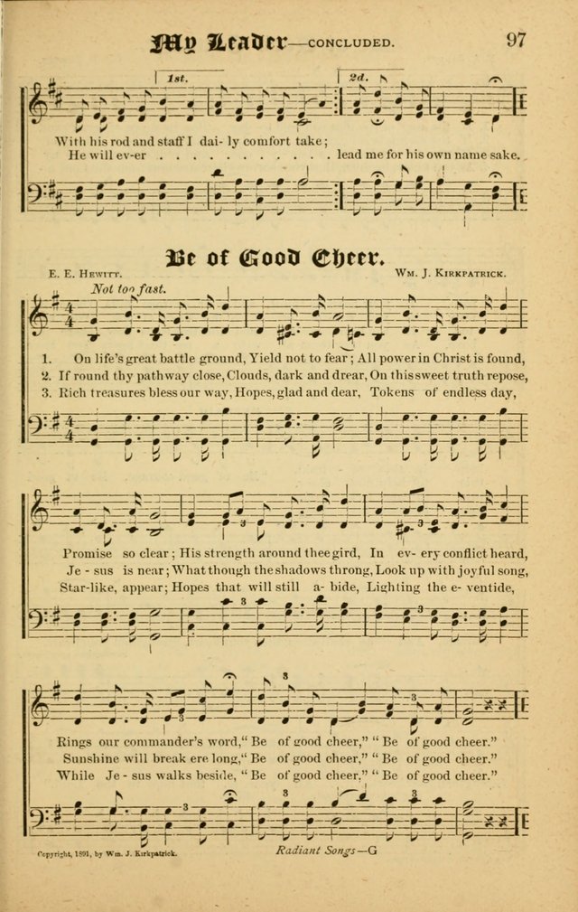 Radiant Songs: for use in meetings for Christian worship or work page 97