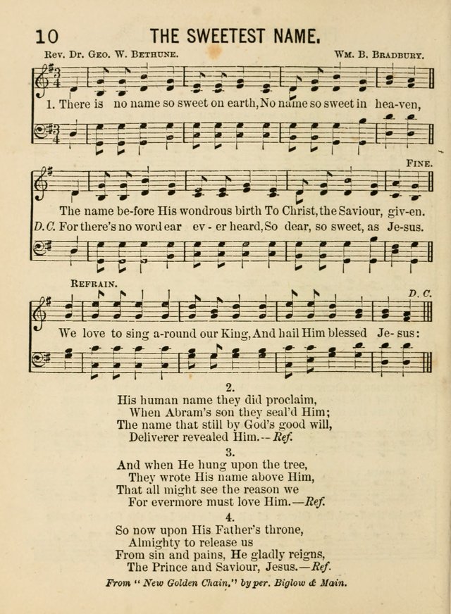 Songs for Little Folks: a collection adapted for the home circle and for primary classes in Sunday schools and day schools: containing a number of carefully selected kindergarten songs page 10