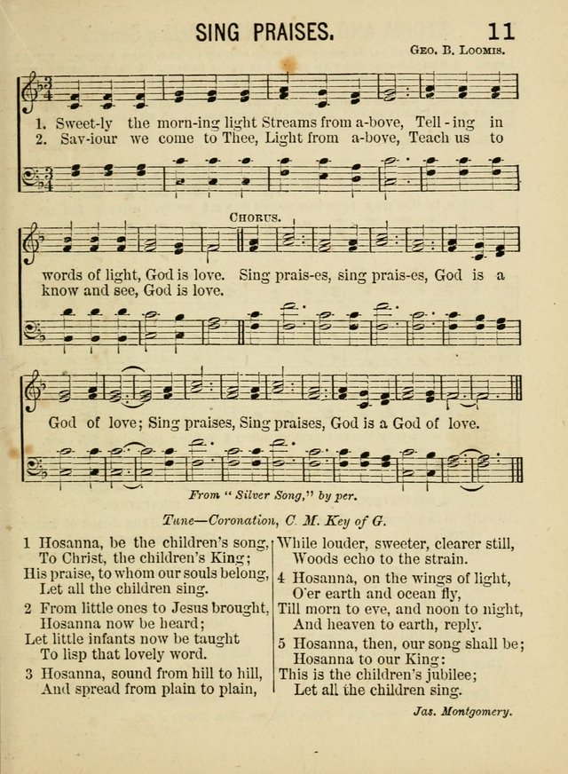 Songs for Little Folks: a collection adapted for the home circle and for primary classes in Sunday schools and day schools: containing a number of carefully selected kindergarten songs page 11