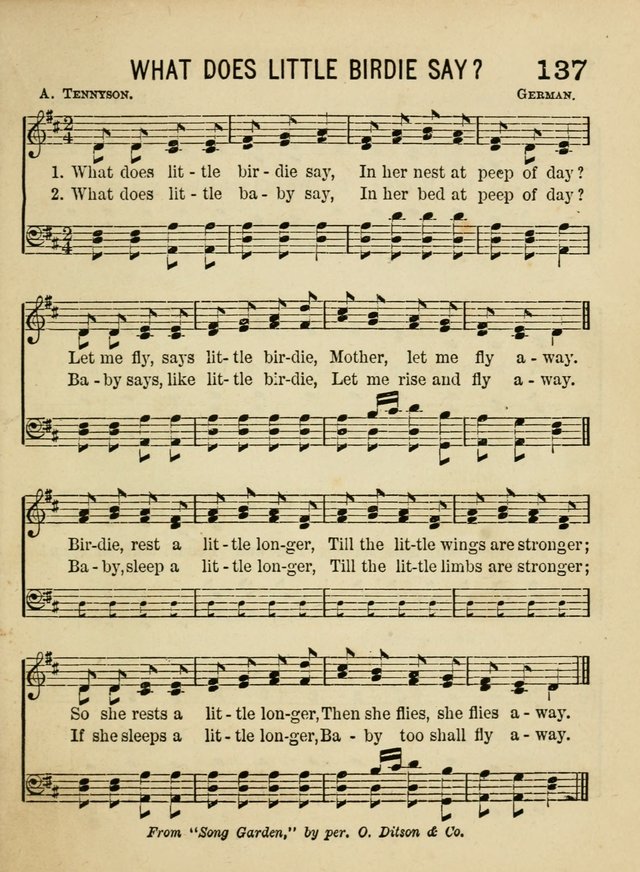 Songs for Little Folks: a collection adapted for the home circle and for primary classes in Sunday schools and day schools: containing a number of carefully selected kindergarten songs page 129