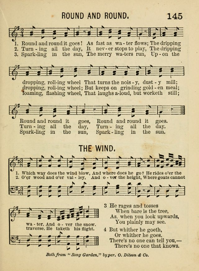 Songs for Little Folks: a collection adapted for the home circle and for primary classes in Sunday schools and day schools: containing a number of carefully selected kindergarten songs page 137