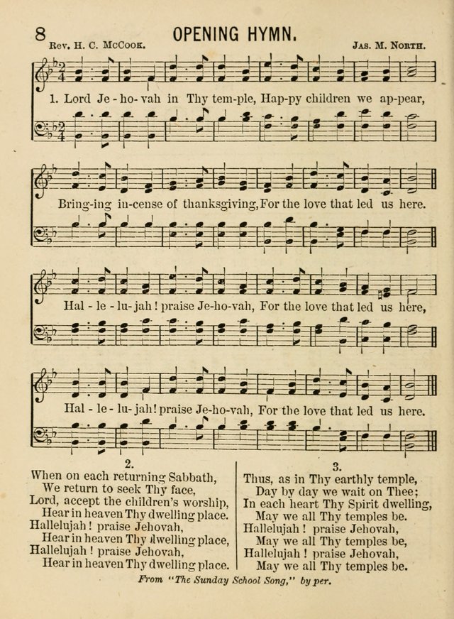 Songs for Little Folks: a collection adapted for the home circle and for primary classes in Sunday schools and day schools: containing a number of carefully selected kindergarten songs page 8