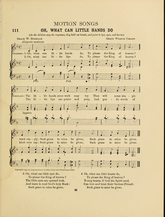 Songs for Little People: for use in Sunday-School, the kindergarten and the home page 93