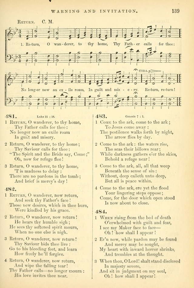 Songs for the Sanctuary, or Hymns and Tunes for Christian Worship page 139