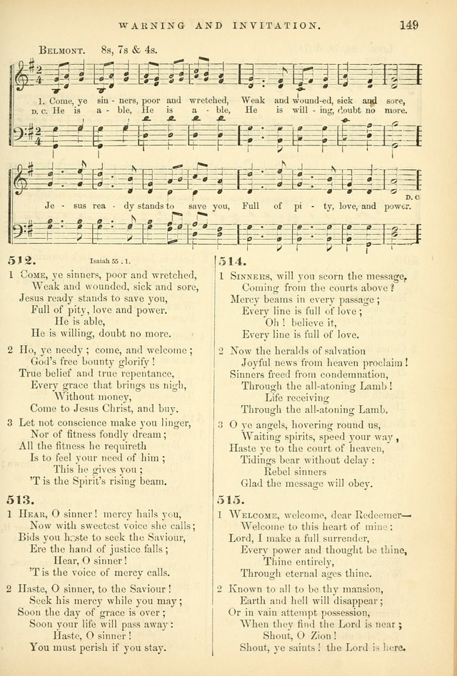 Songs for the Sanctuary, or Hymns and Tunes for Christian Worship page 149