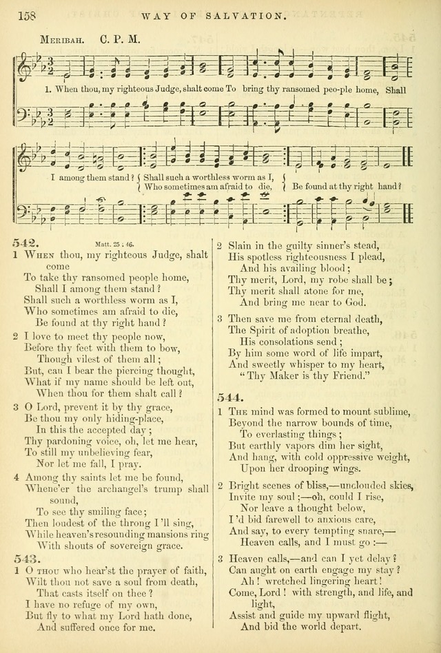 Songs for the Sanctuary, or Hymns and Tunes for Christian Worship page 158