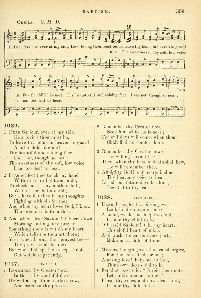 Songs for the Sanctuary, or Hymns and Tunes for Christian Worship page 309