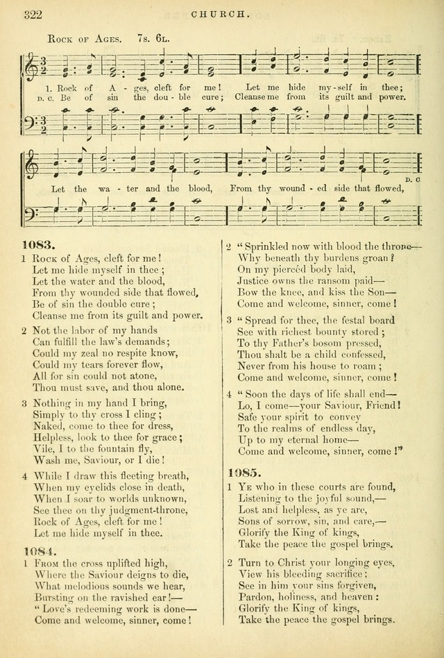 Songs for the Sanctuary, or Hymns and Tunes for Christian Worship page 322