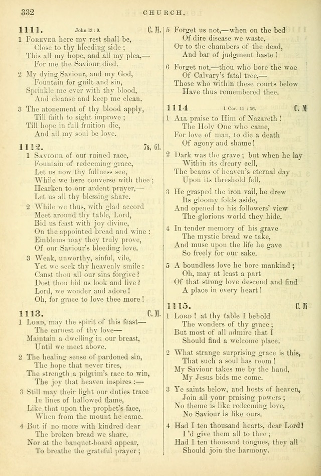 Songs for the Sanctuary, or Hymns and Tunes for Christian Worship page 332