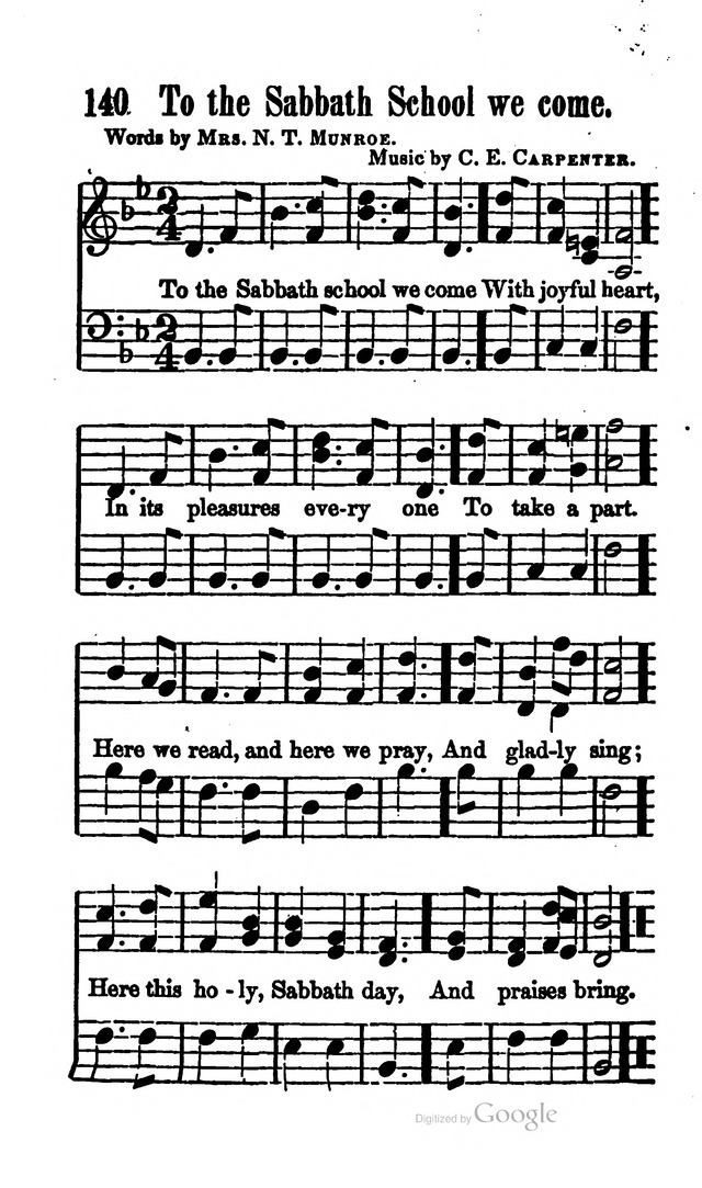 A Service Book: with a selection of tunes and hymns for Sabbath schools (6th ed.) page 140