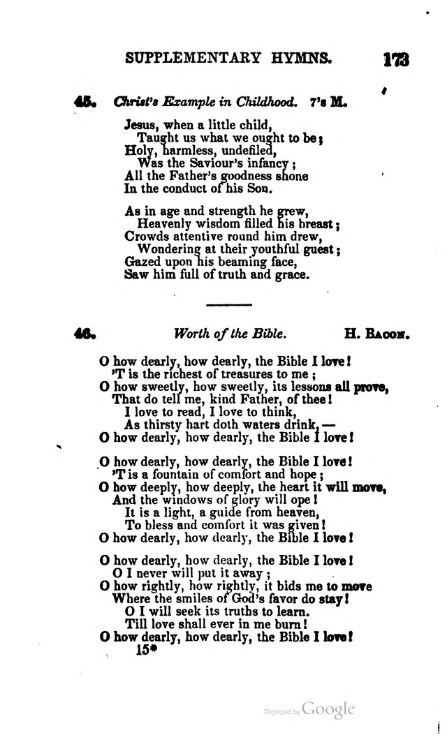 A Service Book: with a selection of tunes and hymns for Sabbath schools (6th ed.) page 173