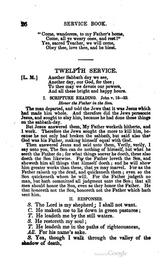A Service Book: with a selection of tunes and hymns for Sabbath schools (6th ed.) page 26