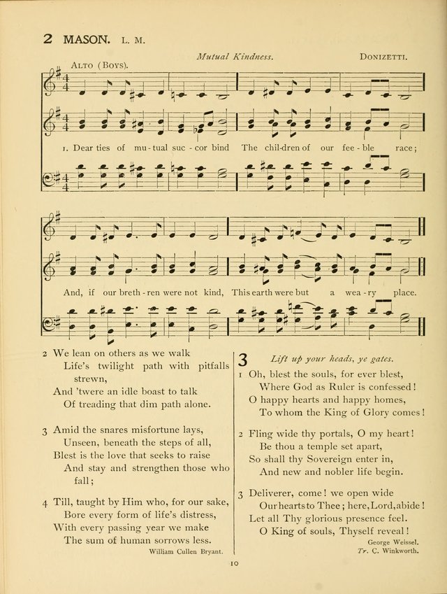 School and College Hymnal: a collection of hymns and of selections for responsive readings page 10