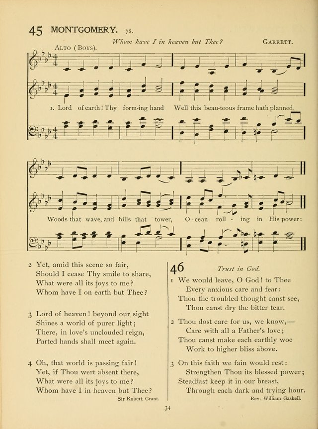 School and College Hymnal: a collection of hymns and of selections for responsive readings page 34