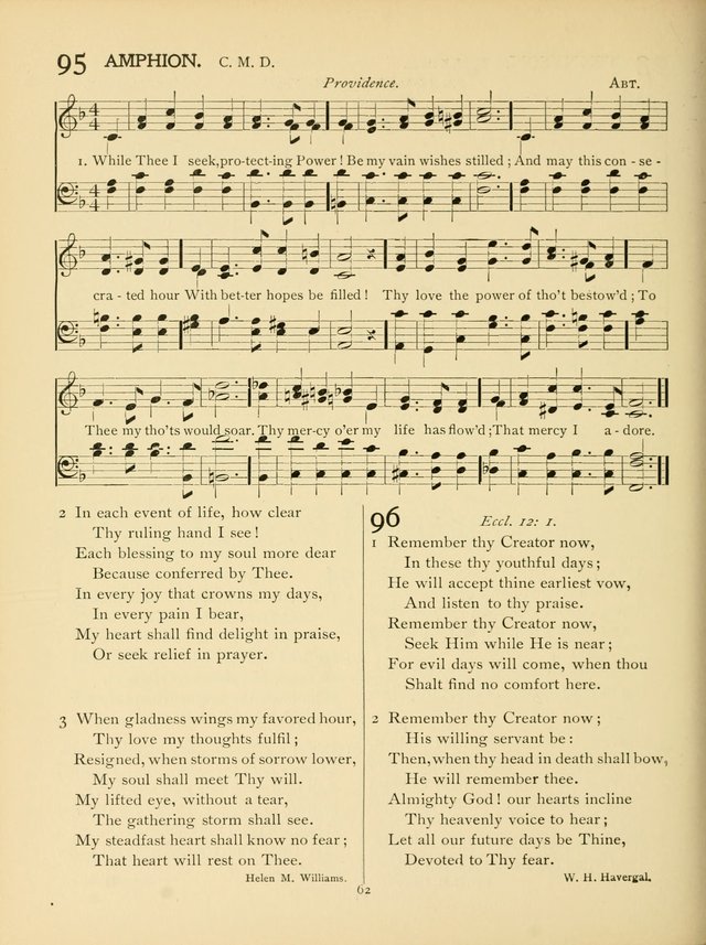 School and College Hymnal: a collection of hymns and of selections for responsive readings page 64