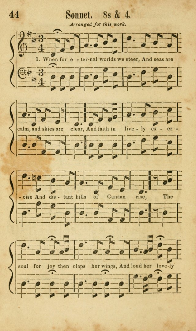 Songs of Canaan, or the Millennial Harmonist: a collection of hymns and tunes designed for social devotion page 49