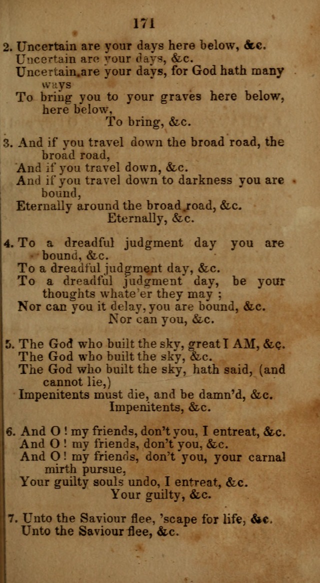 Social and Camp-meeting Songs, for the Pious (9th ed. enl.) page 171