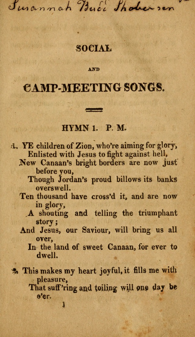 Social and Campmeeting Songs For the Pious (4th ed.) page 5