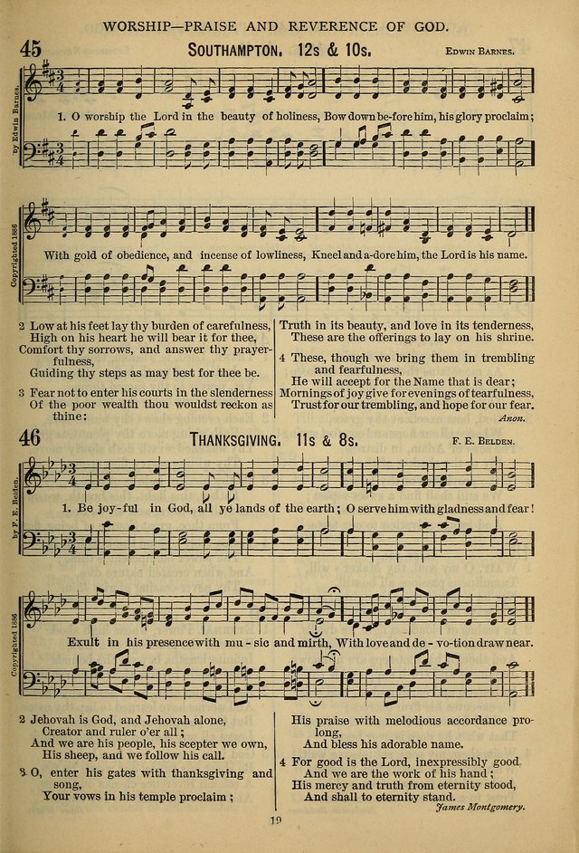 The Seventh-Day Adventist Hymn and Tune Book: for use in divine worship page 19