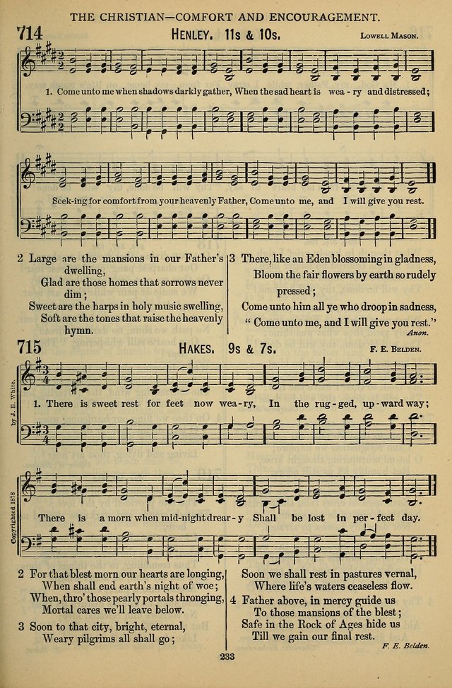 The Seventh-Day Adventist Hymn and Tune Book: for use in divine worship page 233