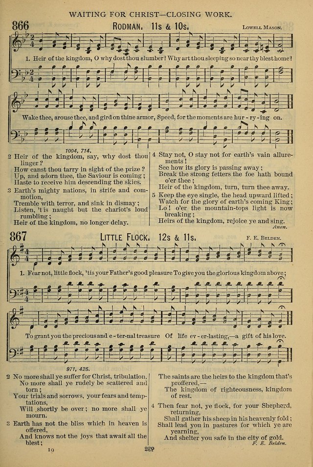 The Seventh-Day Adventist Hymn and Tune Book: for use in divine worship page 289