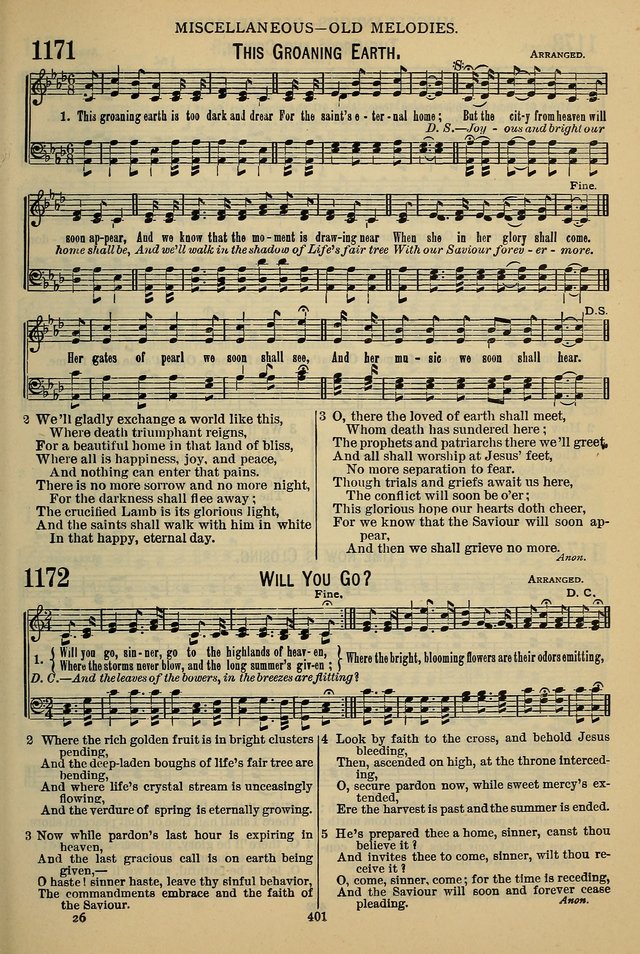 The Seventh-Day Adventist Hymn and Tune Book: for use in divine worship page 401