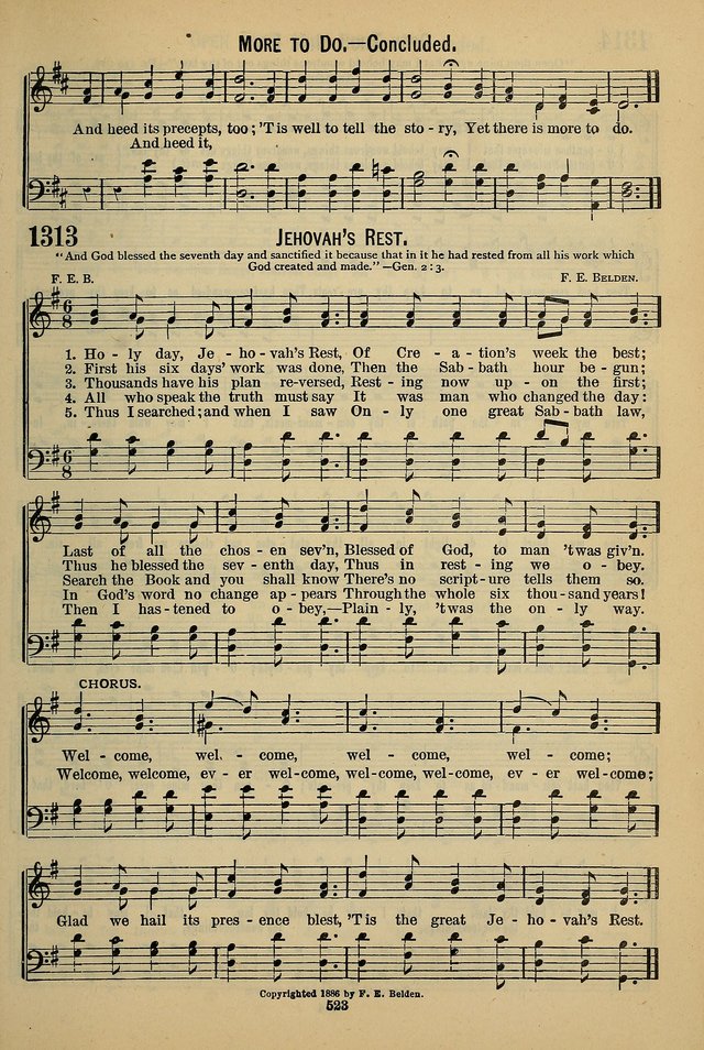 The Seventh-Day Adventist Hymn and Tune Book: for use in divine worship page 523