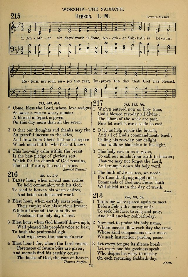 The Seventh-Day Adventist Hymn and Tune Book: for use in divine worship page 73