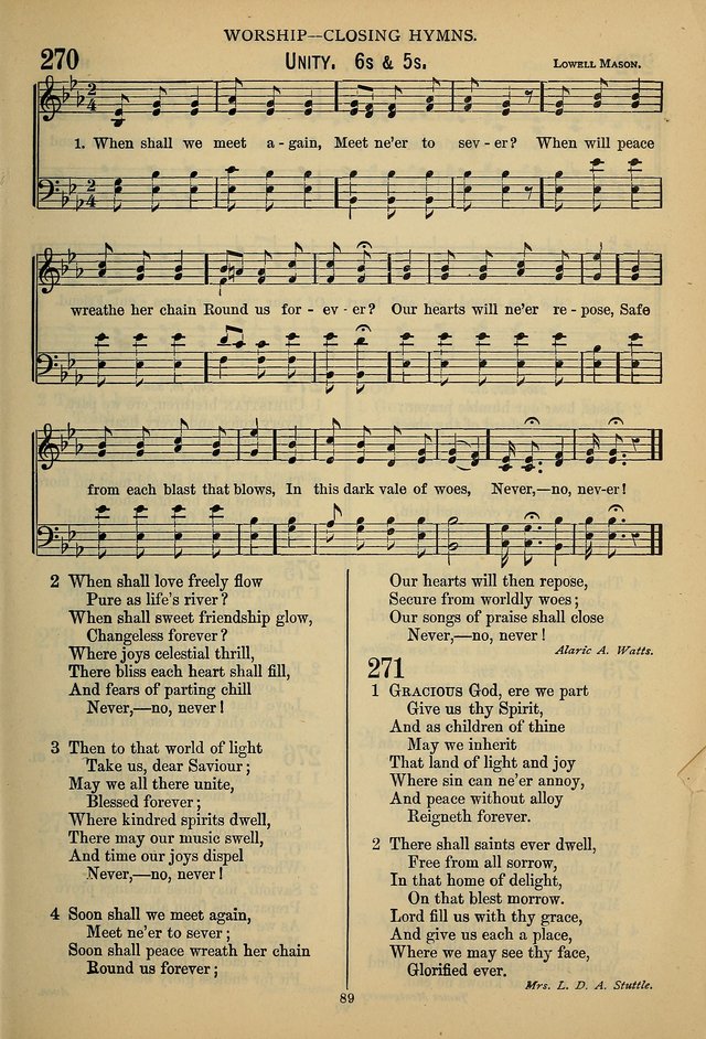 The Seventh-Day Adventist Hymn and Tune Book: for use in divine worship page 89