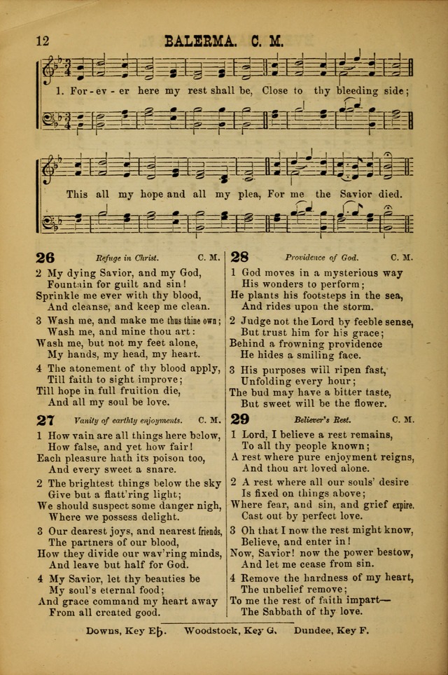 Songs of Devotion for Christian Assocations: a collection of psalms, hymns, spiritual songs, with music for chuch services, prayer and conference meetings, religious conventions, and family worship. page 12
