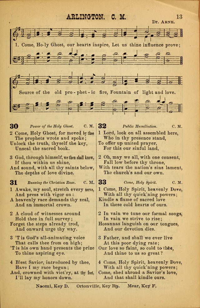 Songs of Devotion for Christian Assocations: a collection of psalms, hymns, spiritual songs, with music for chuch services, prayer and conference meetings, religious conventions, and family worship. page 13