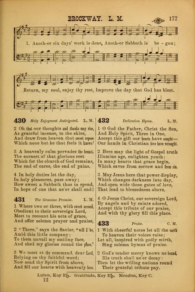 Songs of Devotion for Christian Assocations: a collection of psalms, hymns, spiritual songs, with music for chuch services, prayer and conference meetings, religious conventions, and family worship. page 177